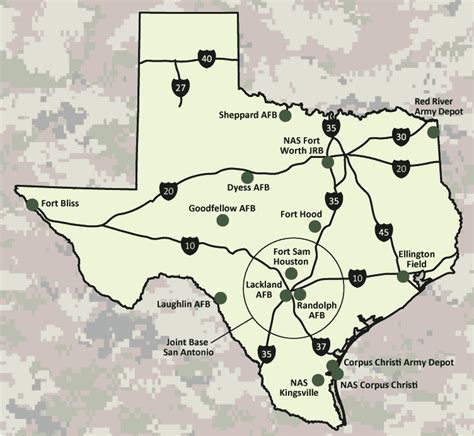 Texas Military Bases Map | secretmuseum