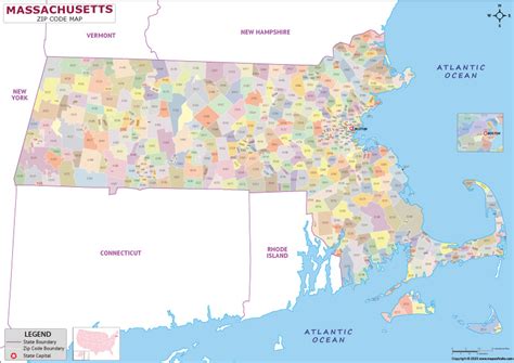 Zip Codes List for Massachusetts | Massachusetts Zip Code Map