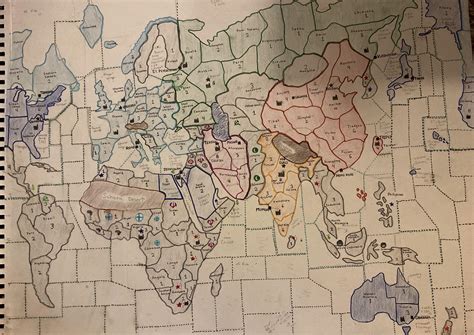 WW3 2021 axis and allies map my roommate and I came up with (hand drawn ...