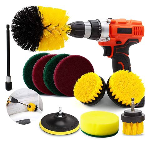 Multi-piece Electric Drill Cleaning Brush All Purpose Power Scrubber Carpet Bathroom Tile Shower ...