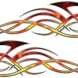 Tribal Flame REFLECTIVE Decals for Motorcycle Tanks - Etsy