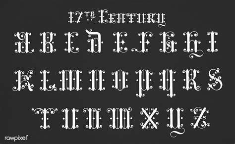 Download premium illustration of 17th-century calligraphy fonts from | Calligraphy fonts, S ...