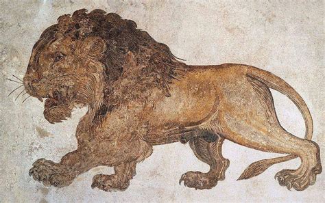 Powerful lion on a Roman mosaic_found in Salakta,Tunisia_3rd century CE_ADV Roman History ...