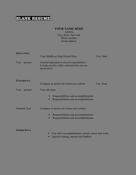 Best Word Document Resume Template - Resume Example Gallery