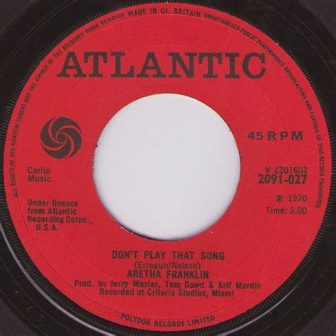 Aretha Franklin – Don't Play That Song – Vinyl (Large Centre Hole, 7 ...