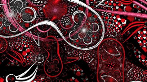 Wallpaper fractal, patterns, shapes, red hd, picture, image