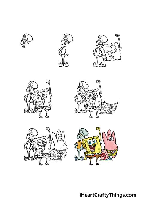 How To Draw Spongebob Characters Step By - Teachfuture6