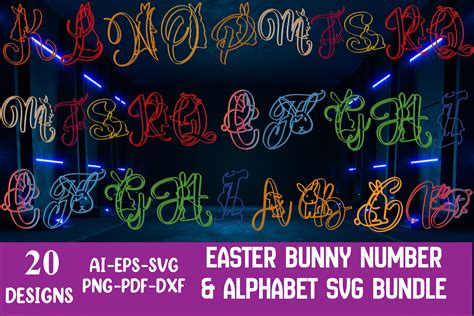 Laser Cut Easter Bunny Alphabet Bundle Graphic by Creative T-Shirts · Creative Fabrica