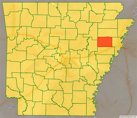 Map of Cross County, Arkansas