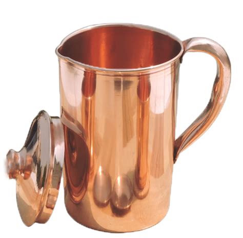 Buy Pure Copper Water Jug Copper Pitcher for Ayurveda Health Benefit Smooth Finished Online at ...