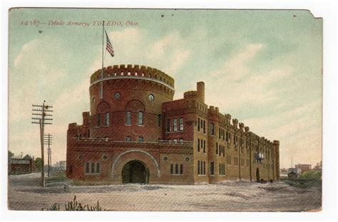 Old postcard. Toledo Armory, Toledo, Ohio. | Jackie's Vintage Postcards