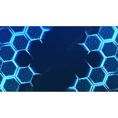 Molecule Structure Form Lines And Triangles Hexagon Point Connecting Network On Blue Background ...