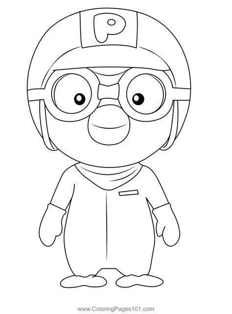 Stand Pororo Coloring Page for Kids - Free Pororo the Little Penguin ...