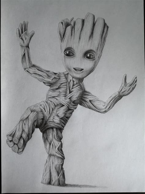 Baby Groot Pencil Drawing