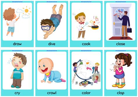 Free Printable Action Verbs Flashcards About Preschool – NBKomputer