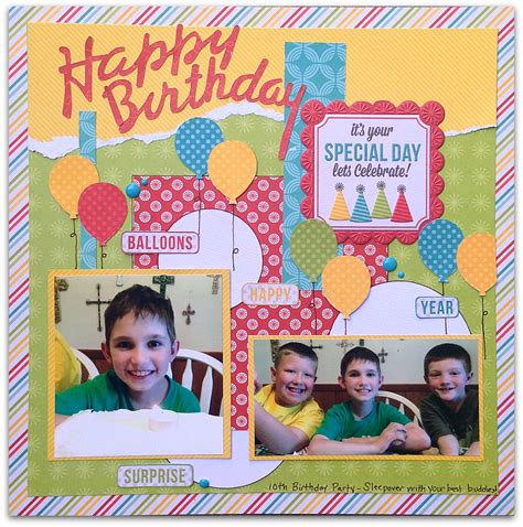 Scrapping with Christine: 5 Birthday Scrapbook Layout Ideas for Boys