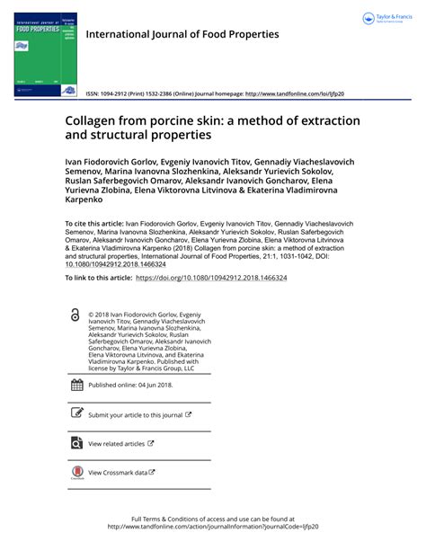 (PDF) Collagen from porcine skin: A method of extraction and structural ...