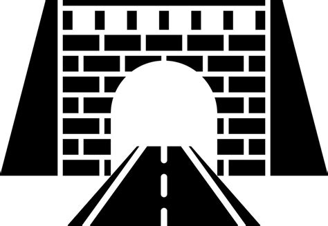 Road tunnel icon in Black and White color. 24276594 Vector Art at Vecteezy