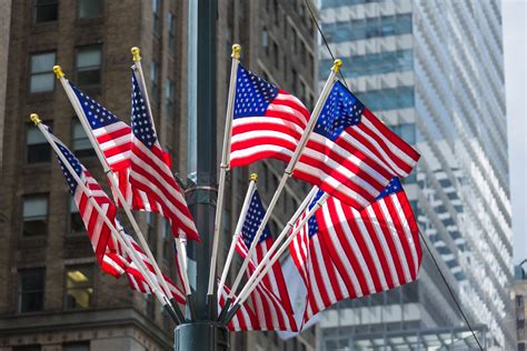 American Flags In The City Free Stock Photo - Public Domain Pictures