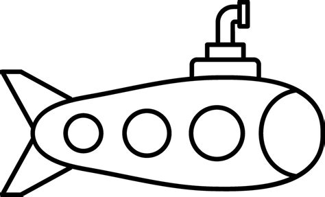 Submarine Icon In Thin Line Art. 25075554 Vector Art at Vecteezy