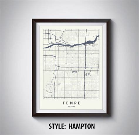 Map of Tempe AZ Tempe Map Tempe Poster Office Décor - Etsy