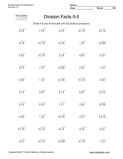 Division Worksheet - 7+ Examples, PDF