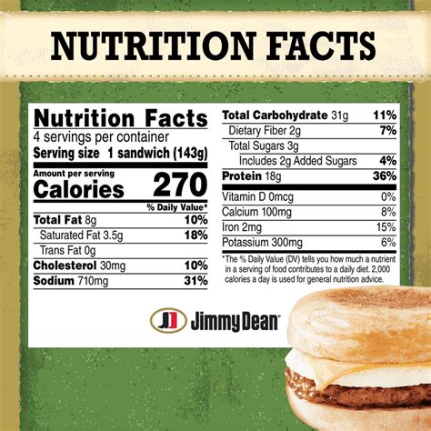 Jimmy Dean Turkey Sausage Breakfast Sandwich Nutrition Facts | 7petals.in