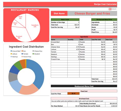 Free Recipe Costing Template Excel Download