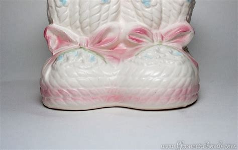 Glamour Bomb News: Vintage Relpo Pink Baby Girl Booties Planter Vase ...