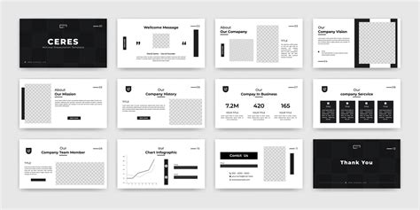 minimalist business presentation powerpoint template 10077053 Vector ...