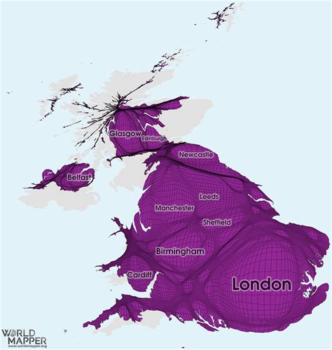 United Kingdom Gridded Population - Worldmapper