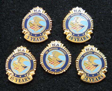 Point Emblems: FBINAA Years of Service Pins