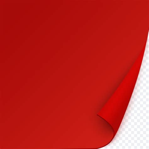 Premium Vector | Red page with curled corner, empty paper template