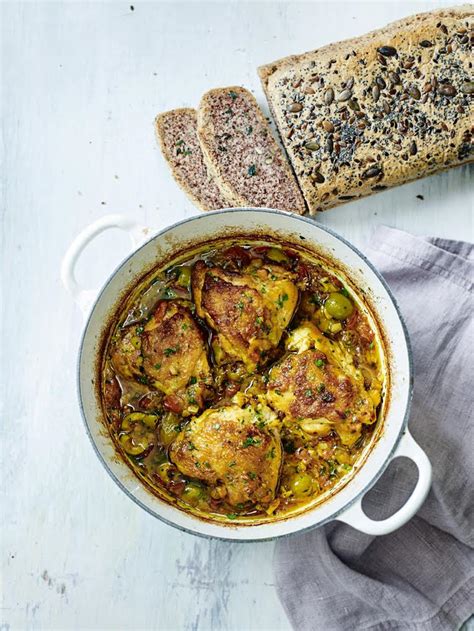 Braised Chicken with Green Olives & Preserved Lemon - Nourishbooks