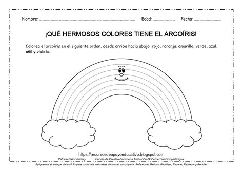 RECURSOS DE APOYO EDUCATIVO: Los colores del arcoíris. Actividad para ...