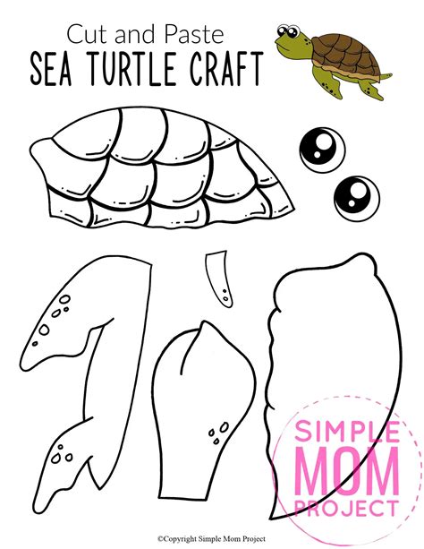 Cut and Paste Sea Turtle Craft for Kids with Free Template – Simple Mom ...