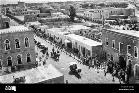 Italian troops entering Tripoli, Libya during the Italo-Turkish War Stock Photo, Royalty Free ...