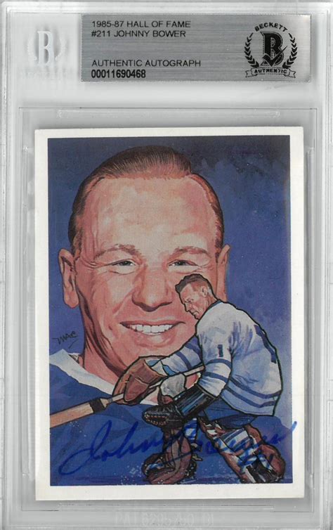 Lot Detail - Johnny Bower Autographed 1983 Cartophilium Hockey Hall of ...