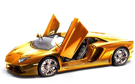 Solid gold Lamborghini Aventador 1:8 scale model