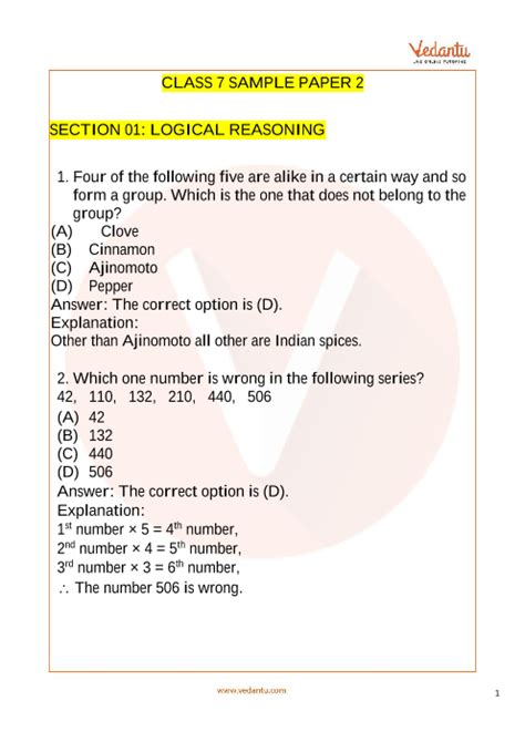 Class 7 Nso Sample Question Paper With Syllabus Olymp - vrogue.co