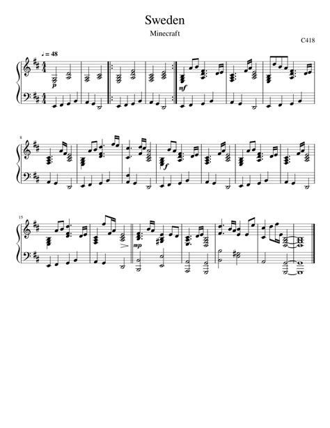 Sweden Sheet music for Piano (Solo) | Musescore.com