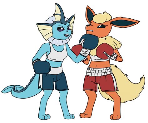 Vaporeon And Flareon Boxing — Weasyl