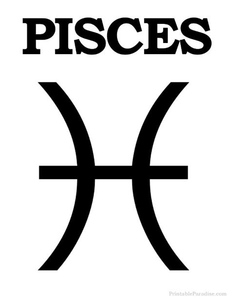 Printable Pisces Zodiac Sign - Print Pisces Symbol | Zodiac signs ...