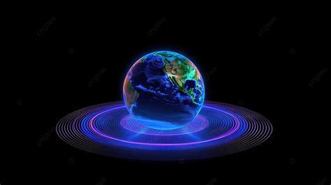 3d Illustration Of Earth Hologram On Dark Background, Global, Globe Network, Tech World ...