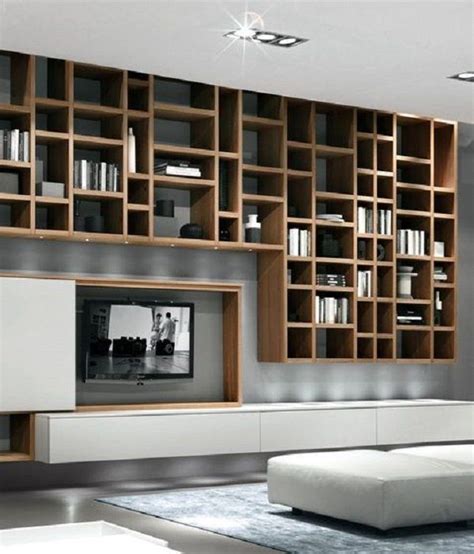 50 Inspirational TV Wall Ideas | Cuded | Home, Interesting shelving ...