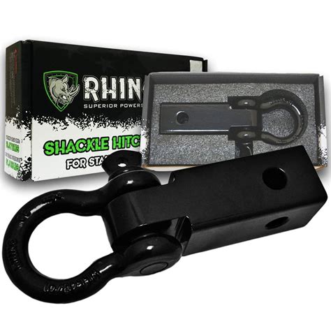 RHINO USA Shackle Hitch Receiver, Best Towing Accessories for Trucks & Jeeps, Connect Your Rhino ...