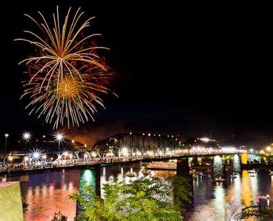 Fireworks over the Walnut Street Bridge and the Tennessee River ...