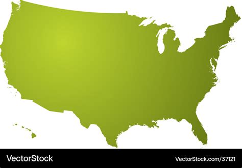 Us map green Royalty Free Vector Image - VectorStock