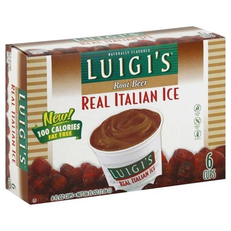 Luigis Italian Ice, Real, Root Beer (6 each) - Instacart