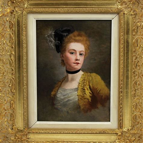 Antique original oil painting on canvas portrait lady atr. to Edouard Bisson French - Monarts ...